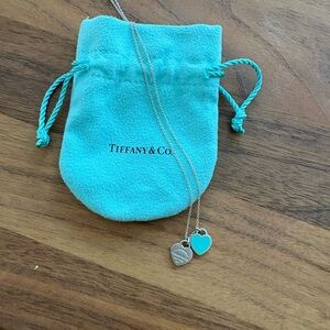 Tiffany & Co. Silver Necklace with Blue Heart Charm